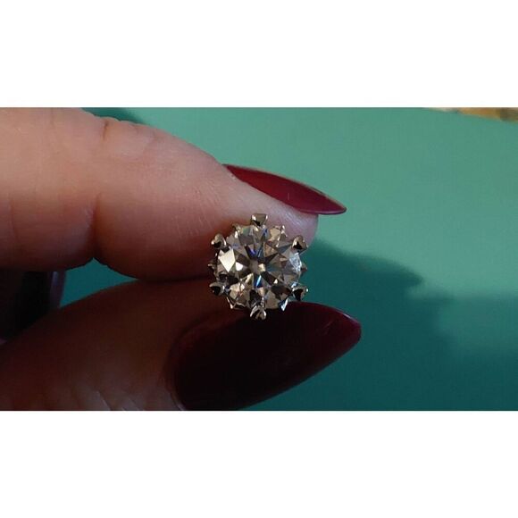 CERTIFIED Genuine Moissanite Diamond 4 Ct. Heart Prong Stud Earrings~18K/.925SS - Picture 6 of 11